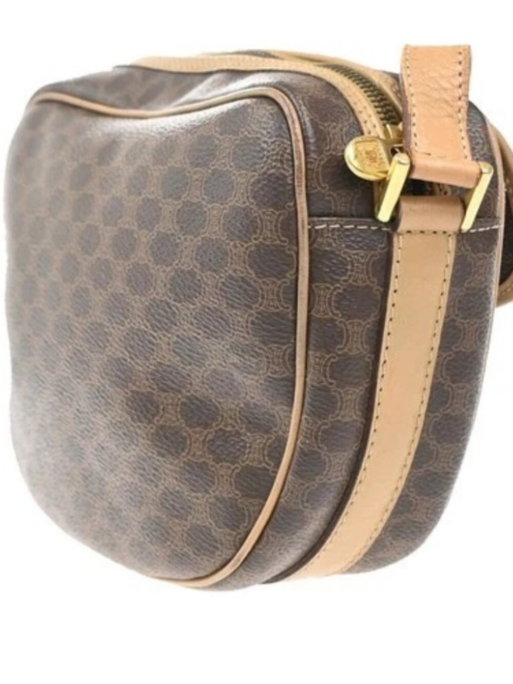 CELINE Logo Macadam Pattern Shoulder Bag PVC Leather Brown GHW Italy 67MA399 - Picture 3 of 16